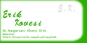 erik kovesi business card